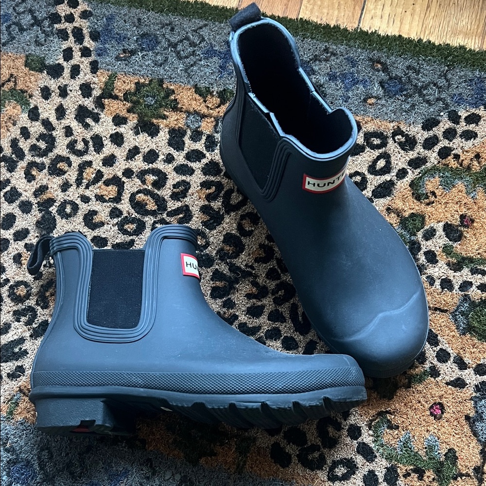 Hunter black Ankle Boots